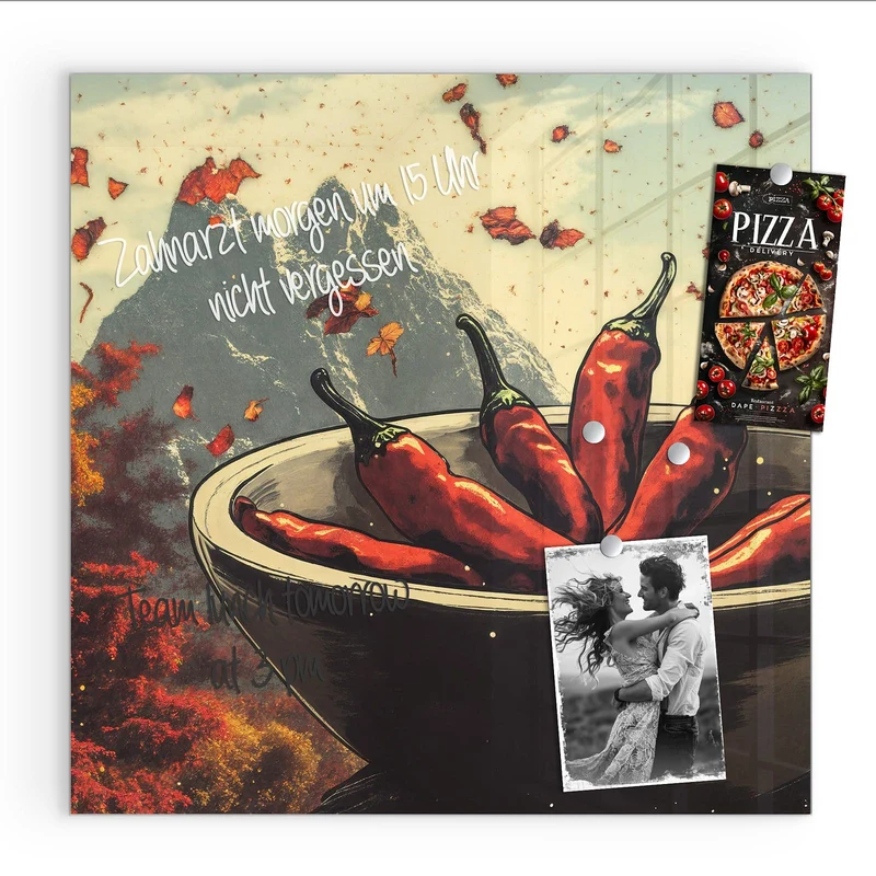 Magnettafel - Schale mit Chilis