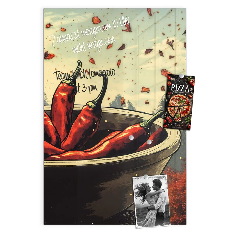 Magnettafel - Schale mit Chilis