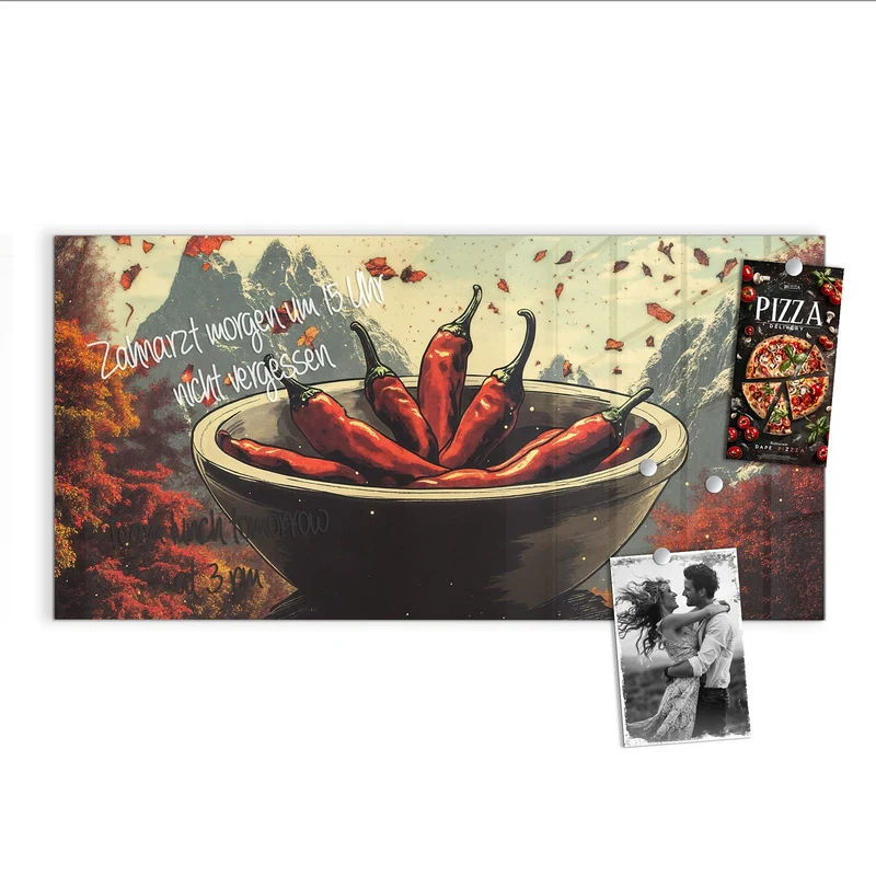 Magnettafel - Schale mit Chilis