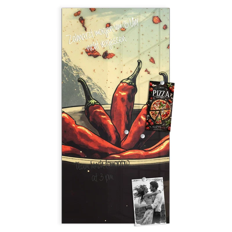 Magnettafel - Schale mit Chilis
