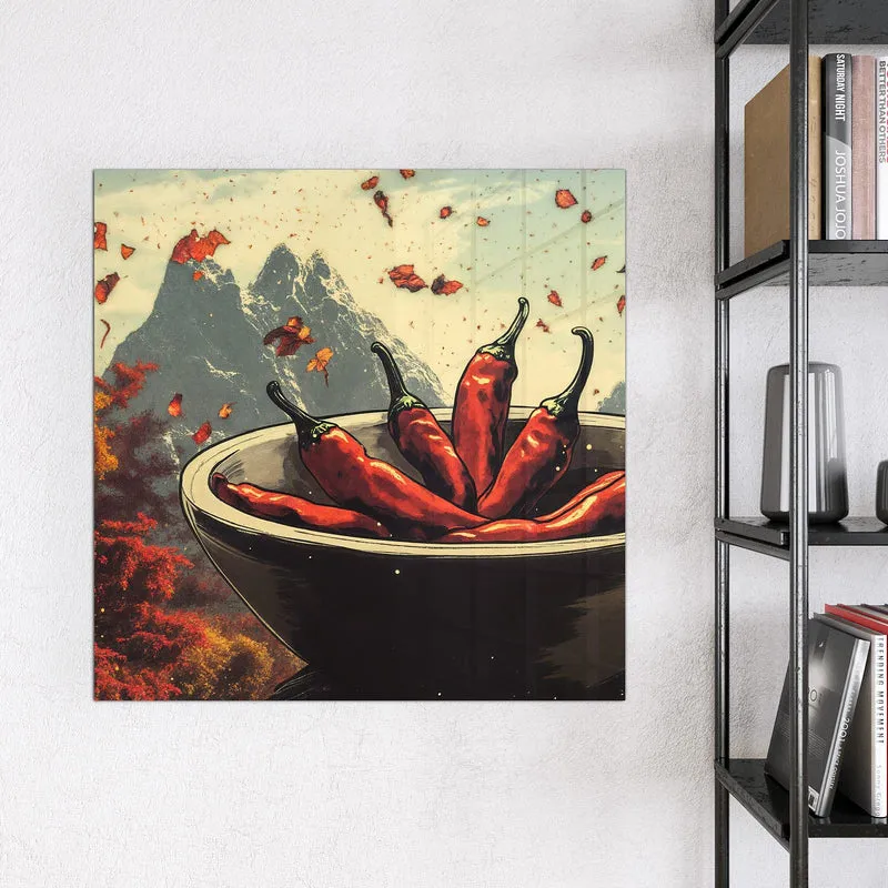 Magnettafel - Schale mit Chilis