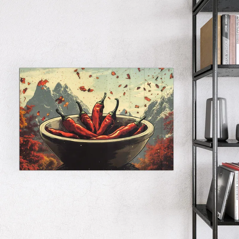 Magnettafel - Schale mit Chilis