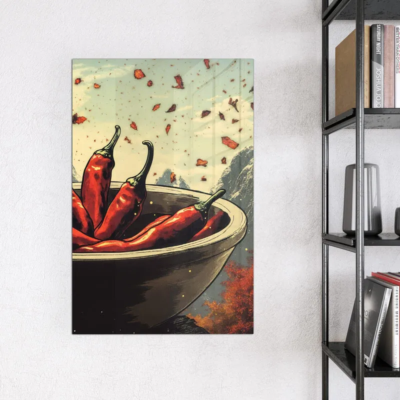 Magnettafel - Schale mit Chilis