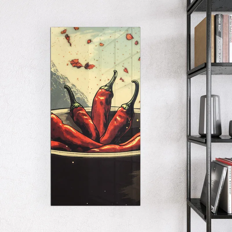 Magnettafel - Schale mit Chilis