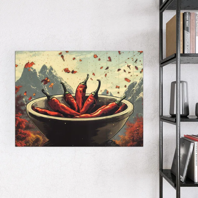 Magnettafel - Schale mit Chilis