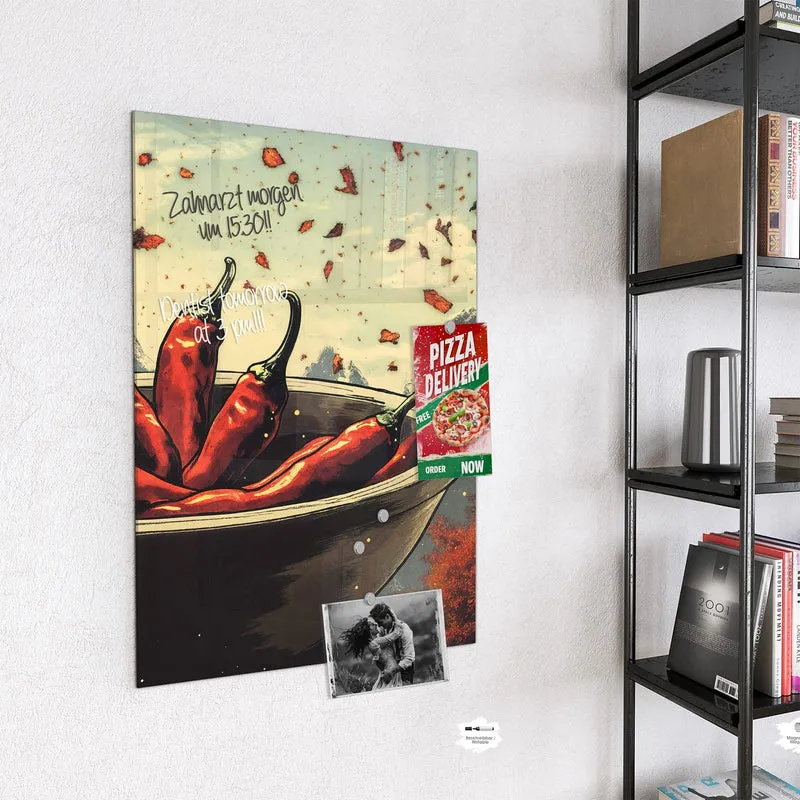 Magnettafel - Schale mit Chilis