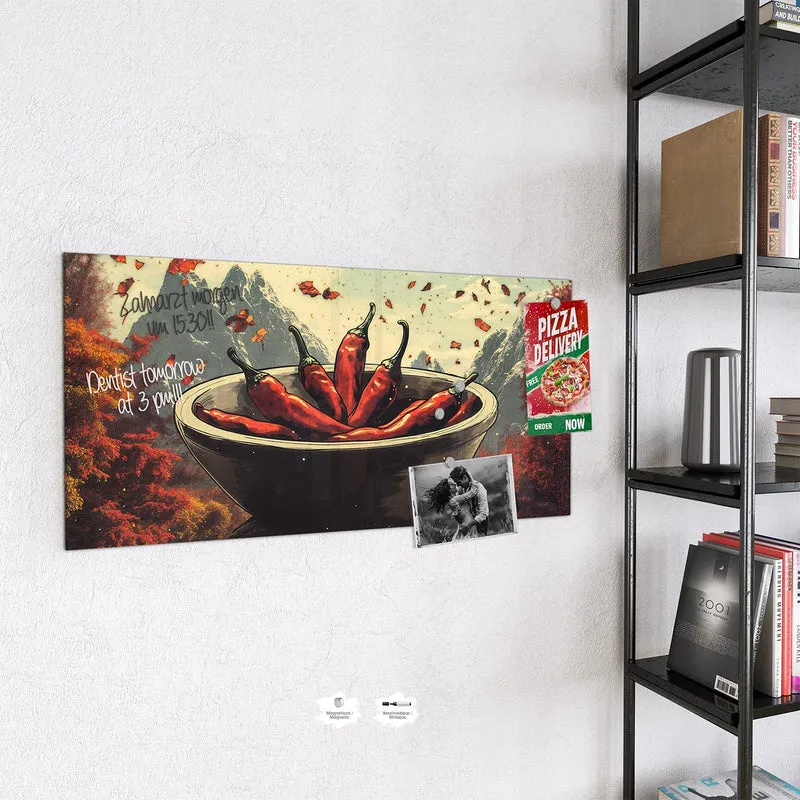 Magnettafel - Schale mit Chilis