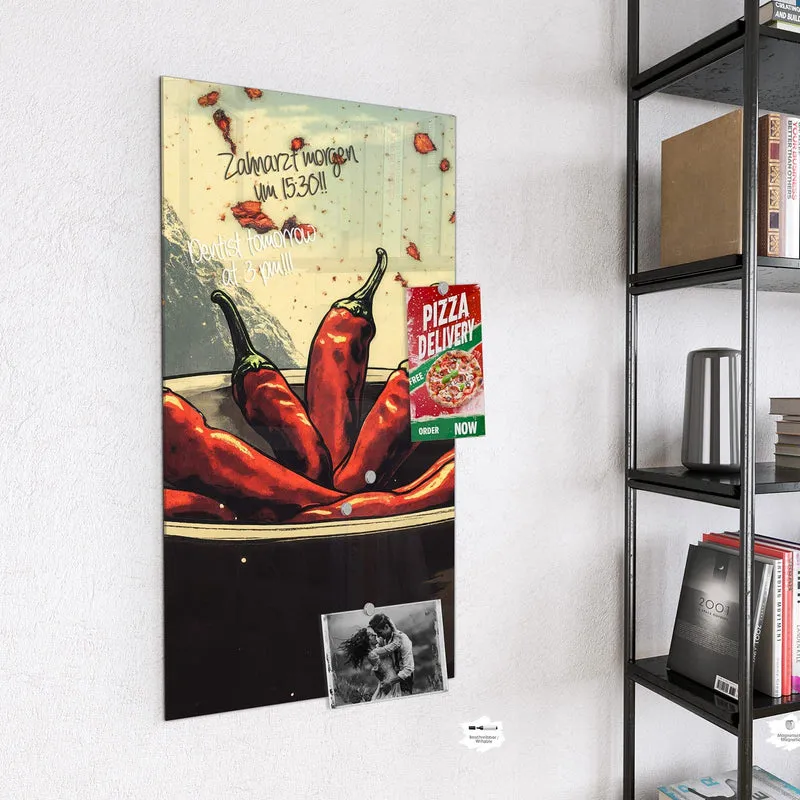 Magnettafel - Schale mit Chilis