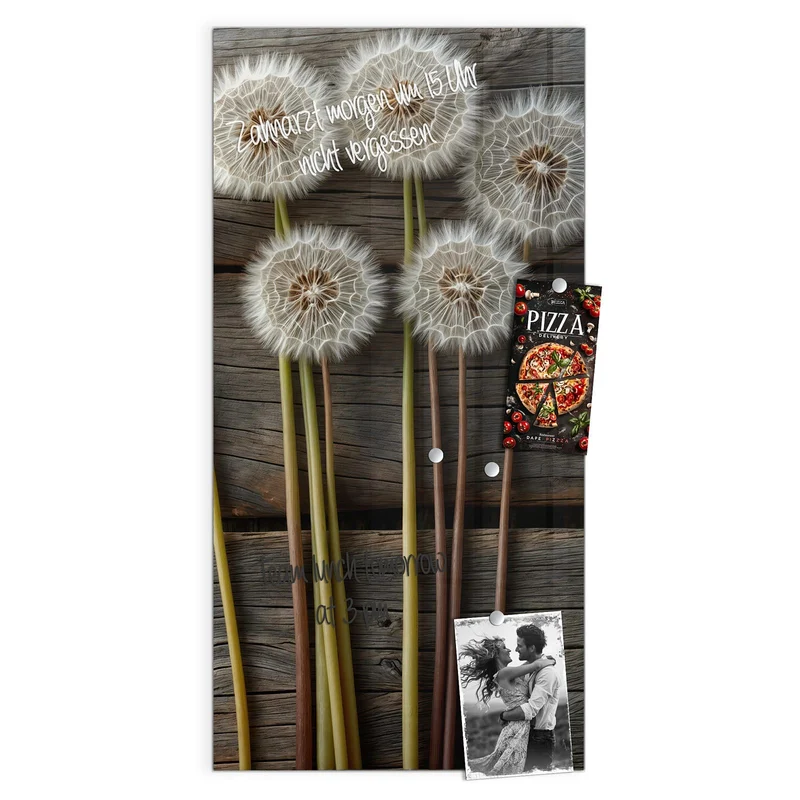 Magnettafel - Pusteblumen auf Holz