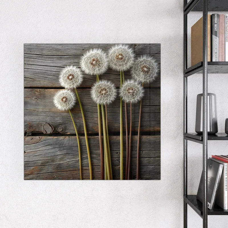 Magnettafel - Pusteblumen auf Holz
