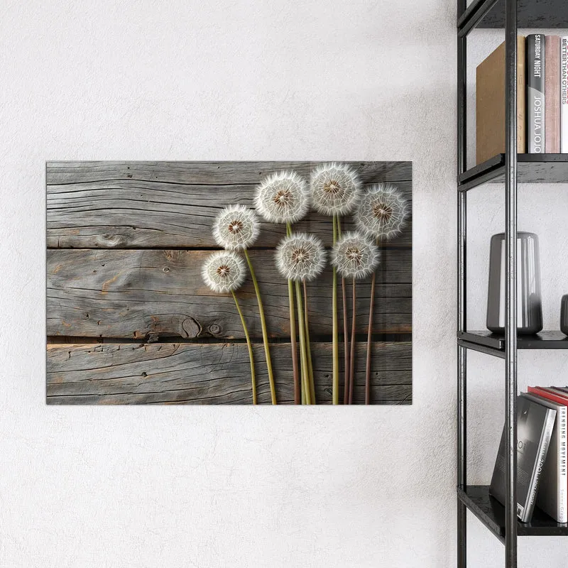 Magnettafel - Pusteblumen auf Holz