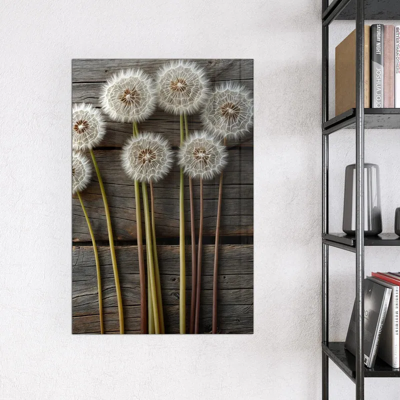 Magnettafel - Pusteblumen auf Holz