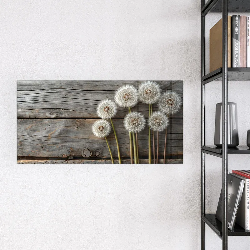 Magnettafel - Pusteblumen auf Holz