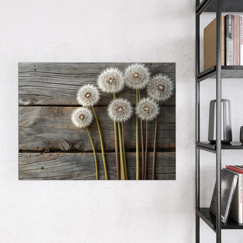 Magnettafel - Pusteblumen auf Holz