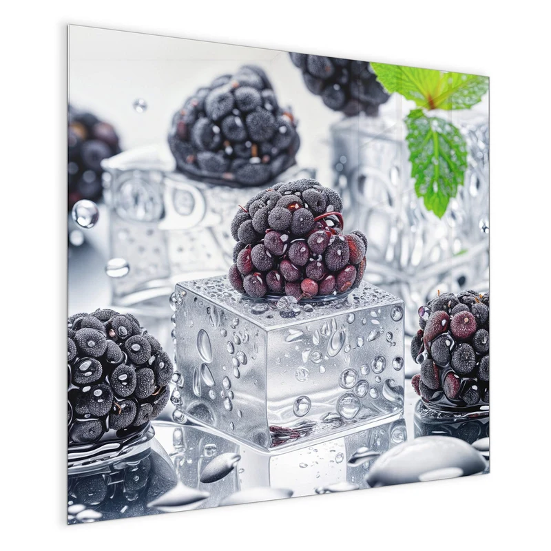 Magnettafel - Brombeeren auf Eis