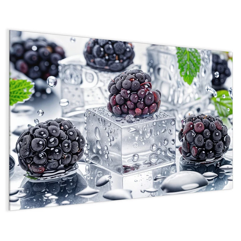 Magnettafel - Brombeeren auf Eis