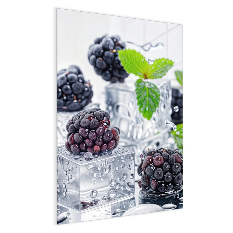 Magnettafel - Brombeeren auf Eis
