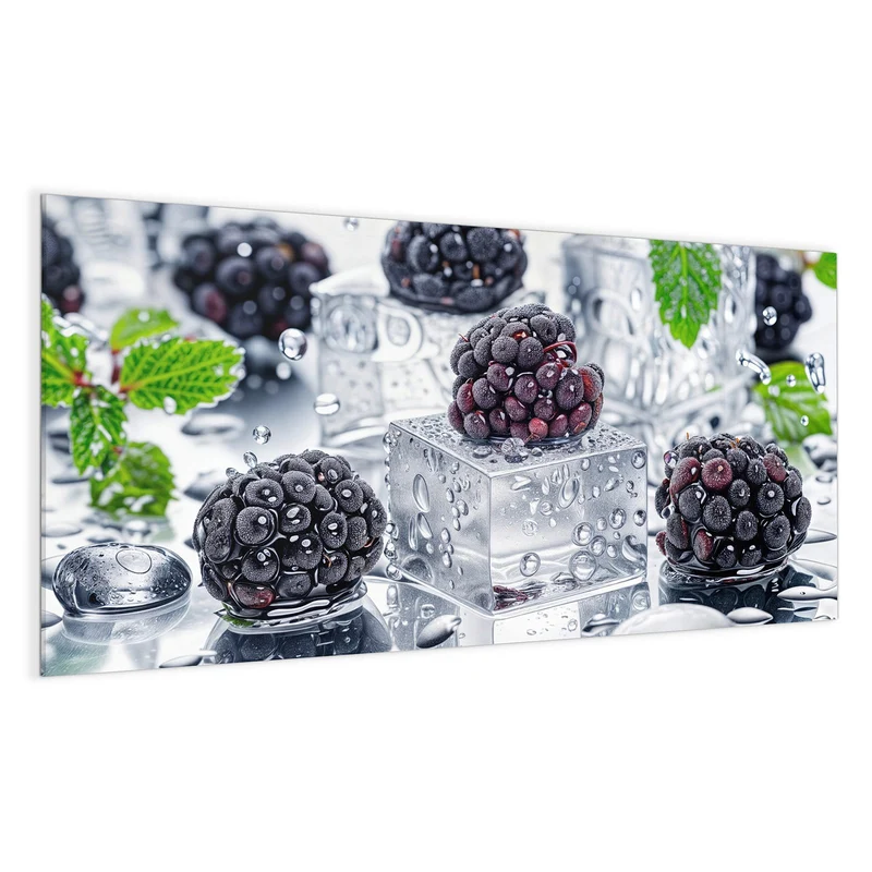 Magnettafel - Brombeeren auf Eis
