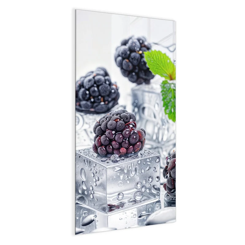 Magnettafel - Brombeeren auf Eis