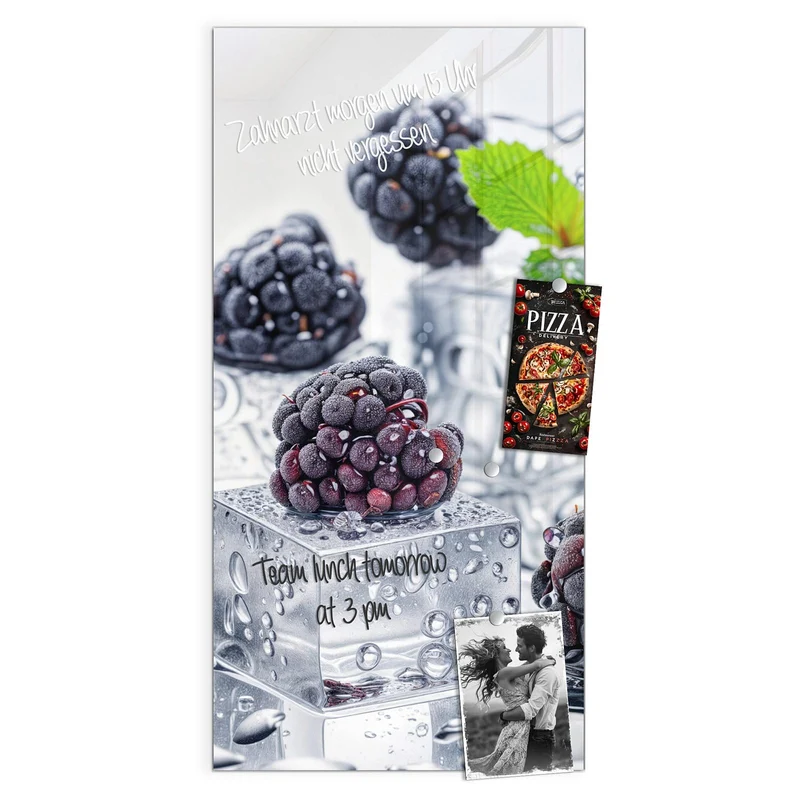 Magnettafel - Brombeeren auf Eis