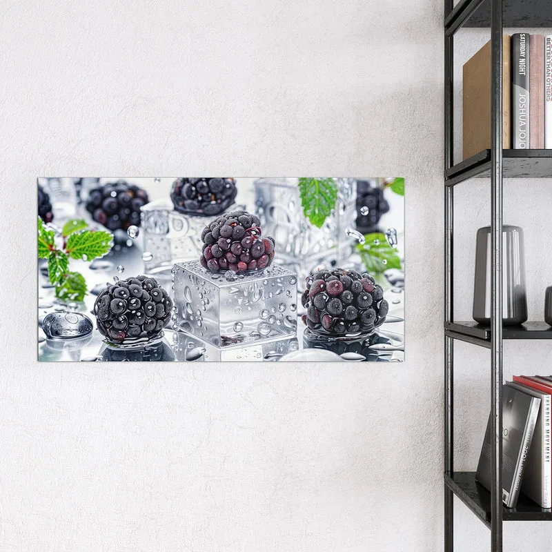 Magnettafel - Brombeeren auf Eis