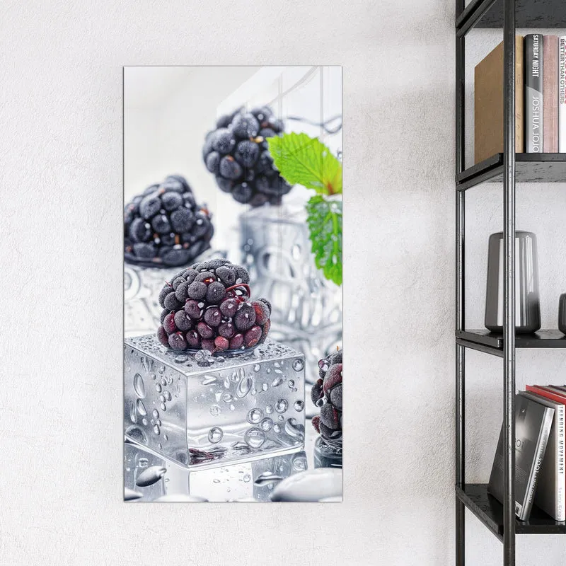Magnettafel - Brombeeren auf Eis