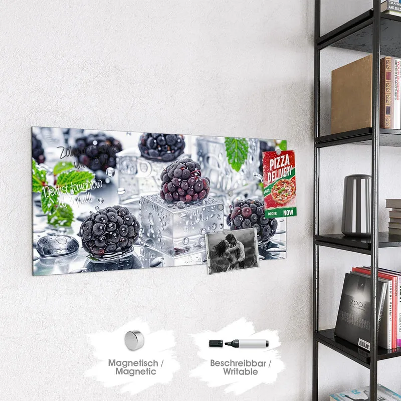 Magnettafel - Brombeeren auf Eis