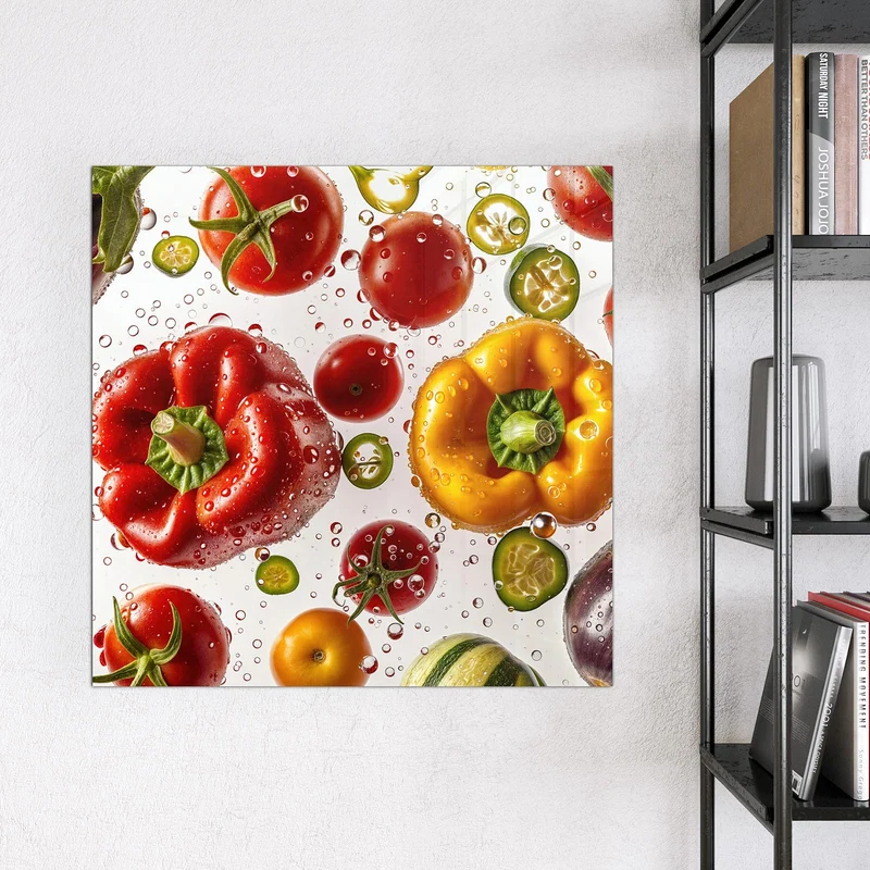 Magnettafel - Paprika und Tomaten