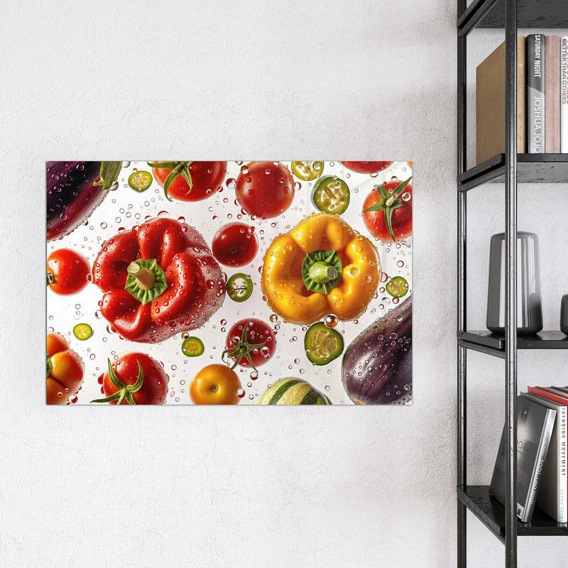 Magnettafel - Paprika und Tomaten