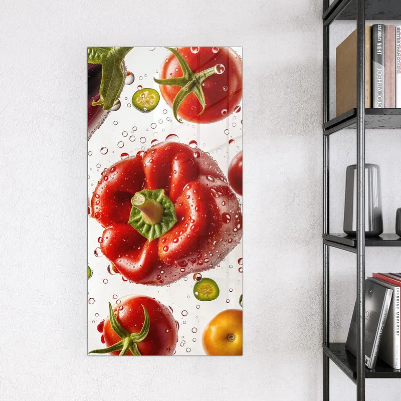 Magnettafel - Paprika und Tomaten