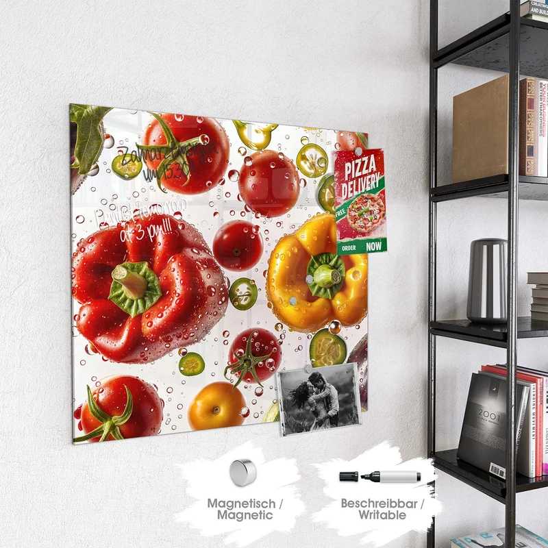 Magnettafel - Paprika und Tomaten
