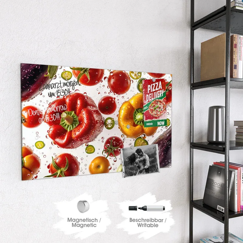 Magnettafel - Paprika und Tomaten