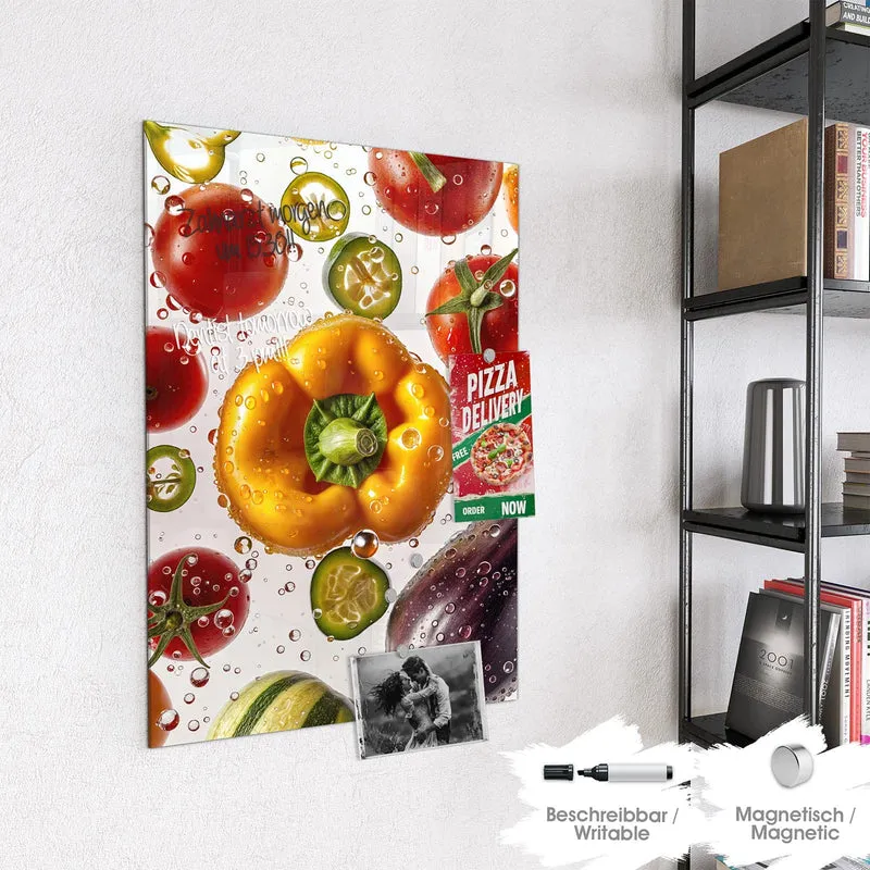 Magnettafel - Paprika und Tomaten