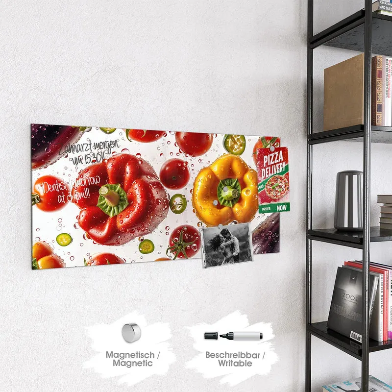 Magnettafel - Paprika und Tomaten