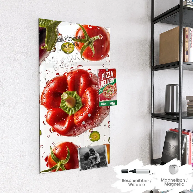 Magnettafel - Paprika und Tomaten
