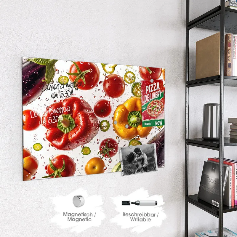 Magnettafel - Paprika und Tomaten