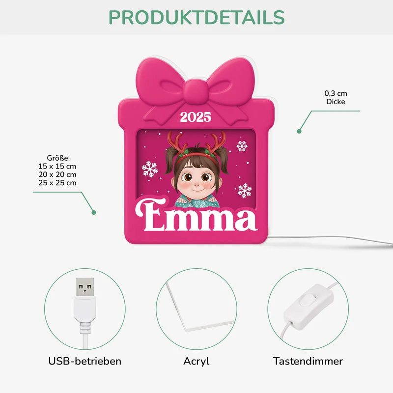 [3D-Optik] Kleine Weihnachtsgeschenke - Personalisierte Geschenke Kinder | Lightbox