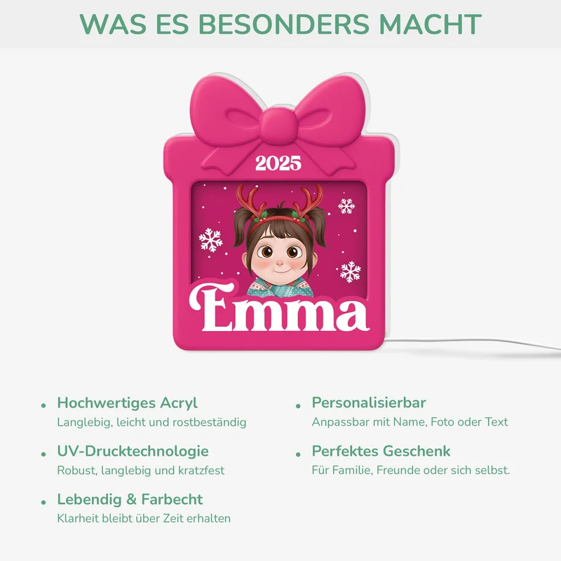 [3D-Optik] Kleine Weihnachtsgeschenke - Personalisierte Geschenke Kinder | Lightbox