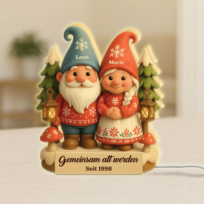 [3D-Optik] Gemeinsam Alt Werden Seit - Personalisierte Geschenke Paare | Lightbox