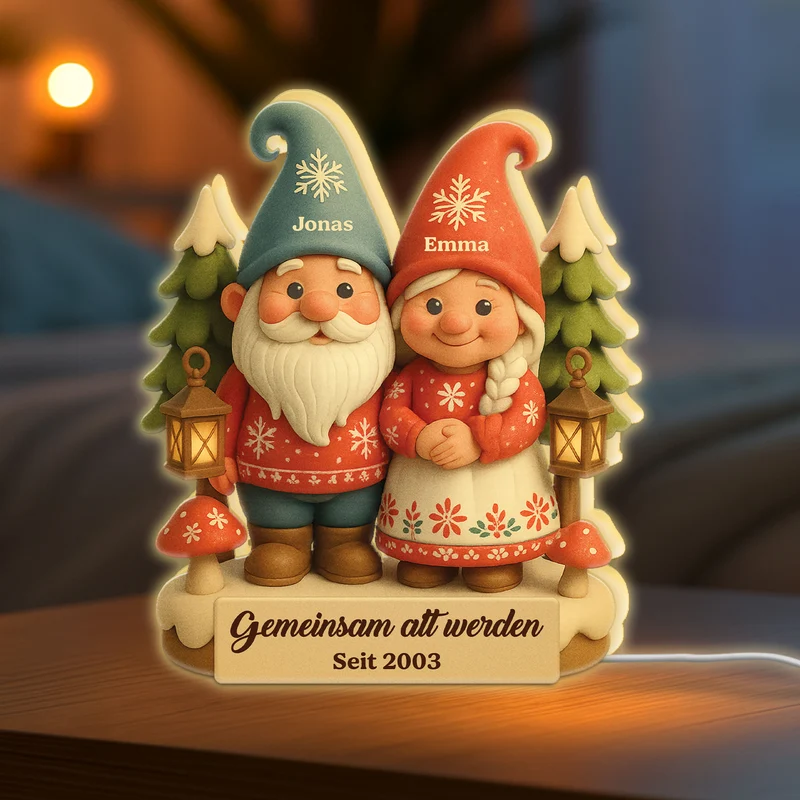 [3D-Optik] Gemeinsam Alt Werden Seit - Personalisierte Geschenke Paare | Lightbox
