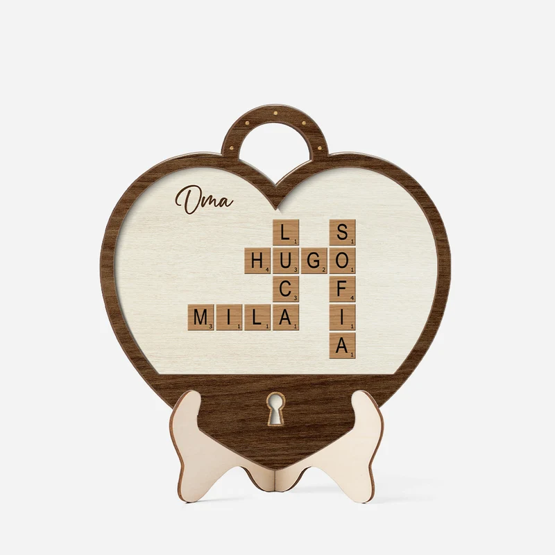 Oma - Personalisierte Kreuzworträtsel Geschenke | Holztafel