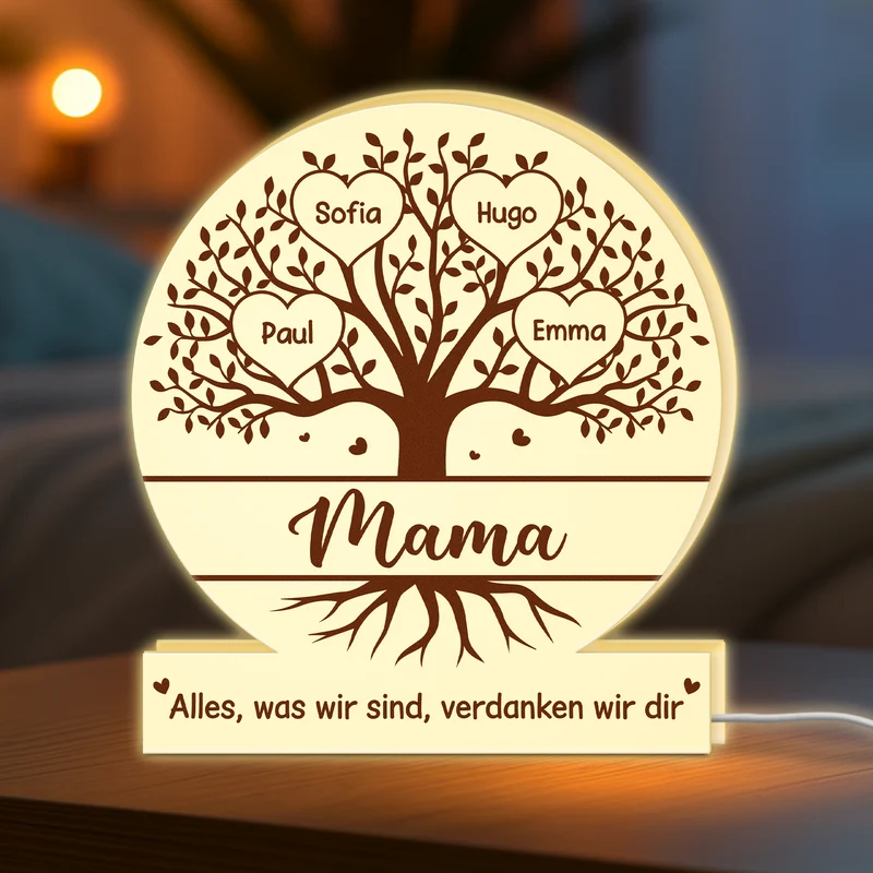 Stammbaum Oma - Personalisiertes Geschenk | Lightbox Mit Namen Oma