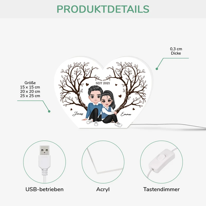 Zusammen Seit - Personalisiertes Geschenk | Lightbox Paar