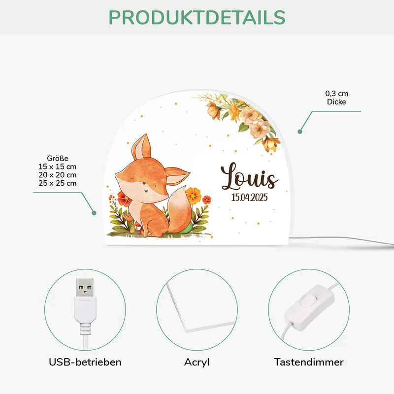 LED Nachtlicht - Personalisierte Geschenke Kinder | Nachtlicht Baby