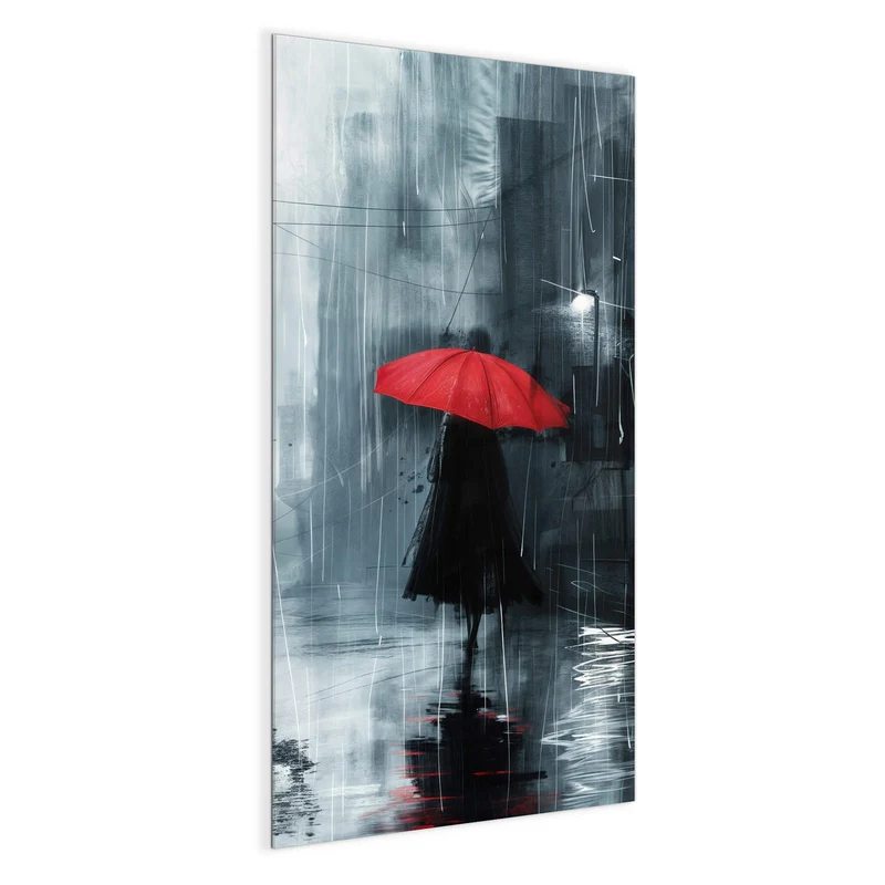 Magnettafel - Roter Schirm im Regen