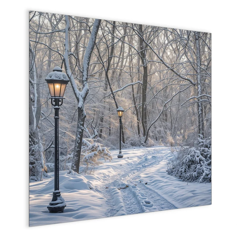Magnettafel - Verschneiter Waldweg
