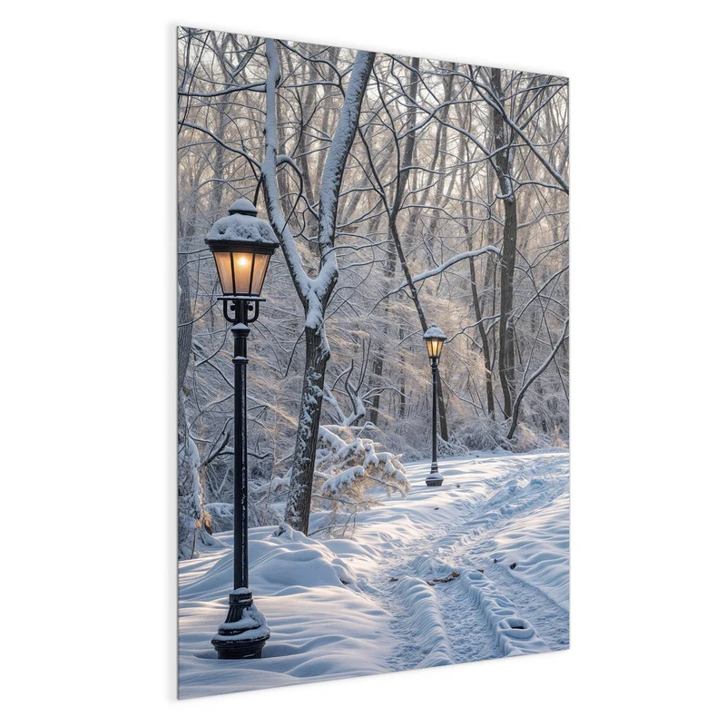 Magnettafel - Verschneiter Waldweg