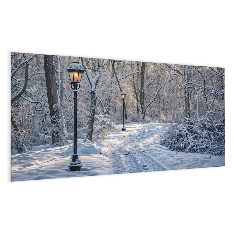 Magnettafel - Verschneiter Waldweg