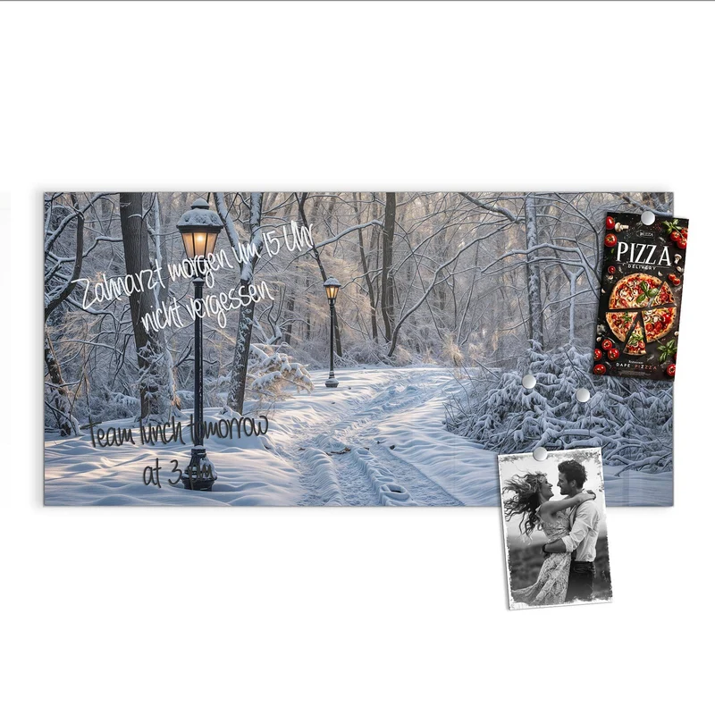Magnettafel - Verschneiter Waldweg