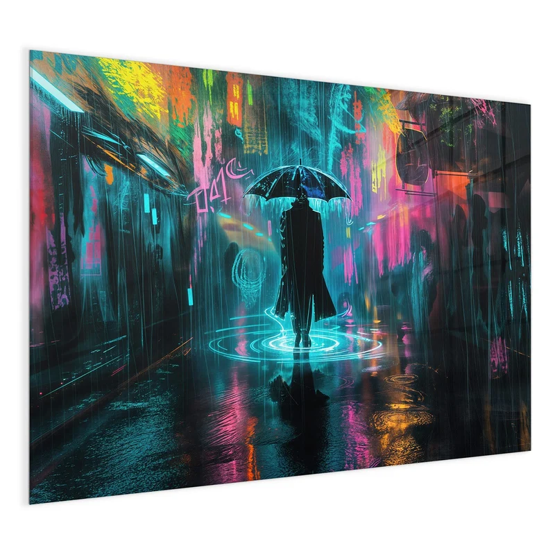 Magnettafel - Regen bei Nacht